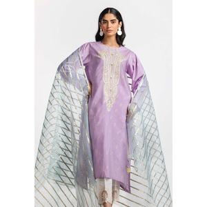 Blusa Morada para Mujer, con Bordado Jacquard, Estilo Modesto, Teñida - Product Image 2