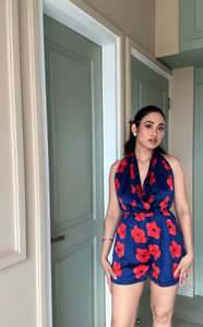 Dernière mini robe personnalisée à volants mini combishort en satin imprimé floral Robes décontractées pour femmes Soirée Vêtements de plage Prix d'usine - Product Image 2