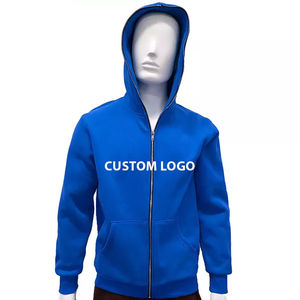 Sweat-shirts à capuche pour hommes en tissu polaire de coton à fermeture éclair intégrale, design surdimensionné, vêtements pour hommes, sweat-shirts à capuche à fermeture éclair - Product Image 3