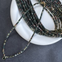 Collier léger personnalisé à faible MOQ, style bohème, perles et pierres naturelles, pendentif en pierre précieuse avec sertissage doré, bijoux étanches pour marque de boutique