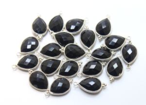 925สเตอร์ลิงเงินธรรมชาติสีดำนิลลูกแพร์รูปร่างลูกแพร์แบบเหลี่ยมเพชรพลอยตุ้มห้อยสำหรับงานปาร์ตี้งานแต่งงานของขวัญที่สมบูรณ์แบบ - Product Image 2