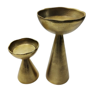 Pièce maîtresse décoration aluminium doré cône bougeoir décoration de la maison à la main bougeoir chandelier décor - Product Image 1