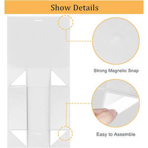 Caja de regalo magnética blanca de 10,5 "X7.5" X3.1 "con tapa y cinta para regalos de cartón, portátil y de estilo clásico - Product Image 4
