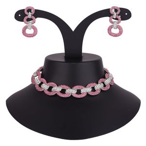 Indian Wholesale Jewelry Bridal Classic Designer <b>Earring</b> Rhinestone Crystal Choker Necklace Set Wedding Indian Jewelry Set - Product Image 2