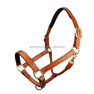 Halter de cheval en cuir entièrement réglable à double couture robuste en cuir véritable brun noir ou beige toutes les tailles disponibles - Product Image 3