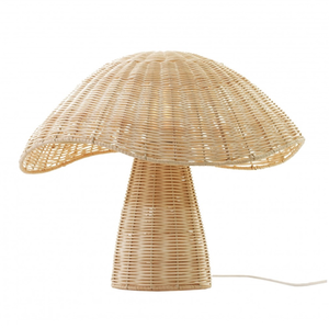 Lampe de nuit en rotin tissé naturel au meilleur prix-Lampe de table champignon faite à la main pour une ambiance relaxante - Product Image 5