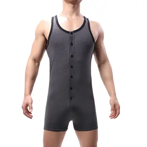 Maillots de lutte réversibles sublimés hommes respirant Gym Fitness maillots conception à coupe basse - Product Image 5