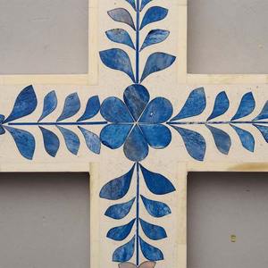 Cruz de Pared de Nácar Hecha a Mano de la Mejor Calidad, Diseño Moderno, Incrustaciones de Hueso, Cruz Sagrada para el Hogar y Bodas - Product Image 2