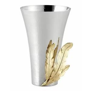 Modern Silver Metal <b>Vase</b> Handcrafted <b>Decorative</b> Accent Piece <b>for</b> Home Interior Tabletop Floral Arrangement and Decoration - Product Image 6