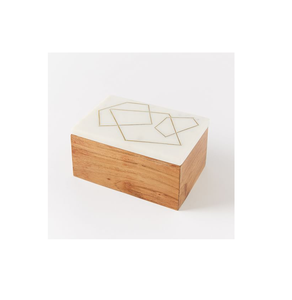 Caja de almacenamiento de joyería de mármol Embalaje de papel Anillo Pendiente Collar Pulsera para base de madera y tapa de mármol con madera K - Product Image 2