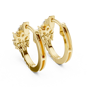 Luxury Wedding <b>Earring</b> 18K Yellow Gold Floral Pear Cut Lab Grown Diamond Round Cluster <b>Hoop</b> <b>Earrings</b> VVS Fine Jewelry for Women - Product Image 5
