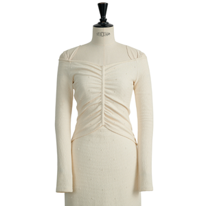 Donna Tops en tricot sexy et élégant, 88% coton, 11% polyester, 1% spandex, chemisiers et chemises pour femmes, blouse blanche, hauts pour femmes - Product Image 1