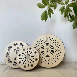 Indien 10 pouces Wood River Natural Therapy Ocean Drum 3 pièces Ocean Drum Set pour le yoga, la méditation et la guérison par le son en gros - Product Image 6