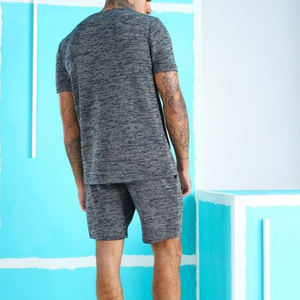 Conjunto de Dos Piezas de Primera Calidad, Personalizable, Primaveral, Informal para Hombre, Transpirable, de Lona, Poliéster/Algodón, Camiseta y Pantalones Cortos, 300g - Product Image 3