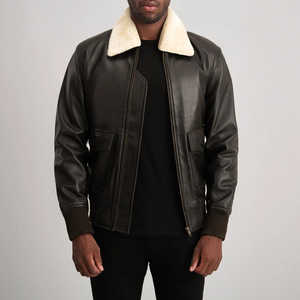 Blouson aviateur en cuir léger et élégant de luxe pour hommes vêtements d'extérieur respirants en demande veste à la mode avec logo personnalisé - Product Image 1