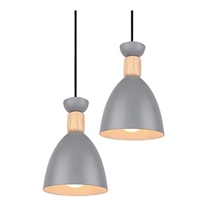 Lámpara colgante industrial vintage Lámpara de techo de madera y metal Tamaño personalizado Forma Color - Product Image 5