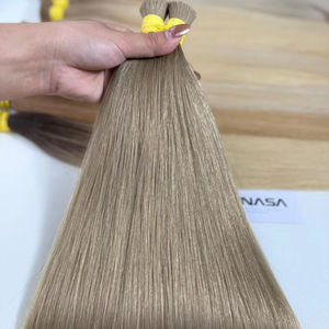1 kg de thé au lait chaud couleur brune, prix de gros, cheveux humains vietnamiens bruts en vrac, extensions de cheveux lisses de qualité supérieure, 60 cm - Product Image 1
