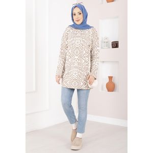 เสื้อสเวตเตอร์ถักลายมิงค์สีมิงค์ลายม้าลายแบบลำลอง - Product Image 1
