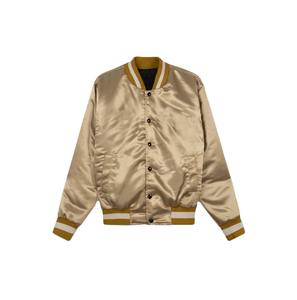 Chaqueta de satén de seda brillante con letras al por mayor de último diseño chaqueta de bombardero universitaria para mujer bordada con logotipo personalizado - Product Image 4