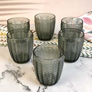 Ensemble de 6 verres à boisson en verre gaufré subtil Meraki - Product Image 1