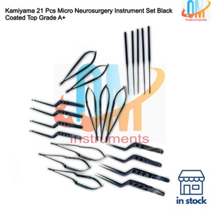 ชุดเครื่องมือผ่าตัดจุลศัลยกรรมประสาท Kamiyama 21 ชิ้น พรีเมียมเคลือบสีดำ ผลิตจากเหล็กกล้าไร้สนิม ใช้ได้กับหม้อนึ่งฆ่าเชื้อและนำกลับมาใช้ใหม่ได้ - Product Image 4