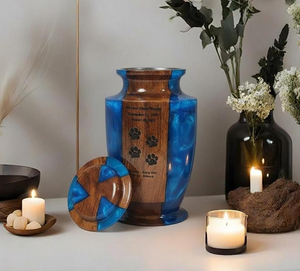 โกศเผาศพทำจากเรซินโรสวู้ดแกะสลักด้วยมือที่ระลึกที่ระลึกงานศพสัตว์เลี้ยงและมนุษย์โกศ - Product Image 1