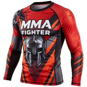 Personaliza Tu Propio Logotipo, Ropa Deportiva Sublimada de Manga Larga, Camiseta de Compresión para Artes Marciales Mixtas (MMA) y Jiu-Jitsu Brasileño (BJJ) - Product Image 2