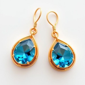 Pendientes colgantes azules de gota de agua de Plata de Ley 925 a la moda estilo Vintage de lujo mínimo para fiestas - Product Image 4