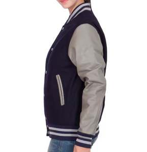 Veste universitaire en laine chenille personnalisée de haute qualité pour femmes coton respirant brodé Letterman Bomber à la mode teint uni - Product Image 3