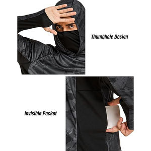 Sudaderas con capucha de camuflaje de inspiración táctica, gruesas, de corte holgado, estilo utilitario, para exteriores, invierno, moda casual. - Product Image 5