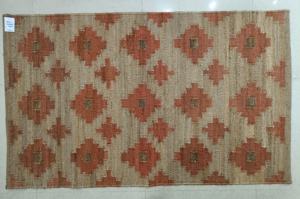 Alfombra de Yute 100% Natural Hecha a Mano con Patrón Oushak de 3x5 Pies. Antideslizante y Apta para Mascotas, Estilo Moderno para Decoración de Sala de Estar o Oración - Product Image 4