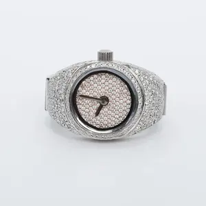 La mayoría de las ventas 3 TCW Moissanite Lab Grown Diamond y Silver Gold Unique Look Your Fingers Look for Hand Reloj unisex - Product Image 4