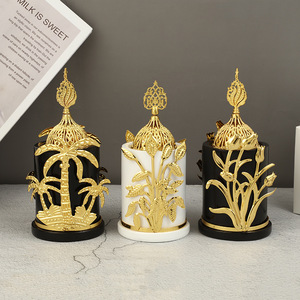 Élégant style nordique doré arbre fleur décoration lumière luxe vent résine artisanat décor à <span class=keywords><strong>la</strong></span> maison aromathérapie four - Product Image 1