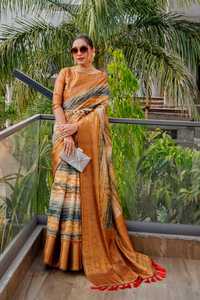 Beste Kwaliteit Festival Dragen Geweldige Kleur Indiase Kleding Collectie Organza <span class=keywords><strong>Saree</strong></span> Met Goud Zari Werk Vrouwen Mode Exporteur - Product Image 4