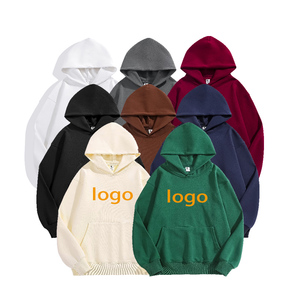 Sudadera con capucha de Cachemira gruesa sin cable y hombros sueltos con logotipo de polvo personalizado más vendido a granel - Product Image 1