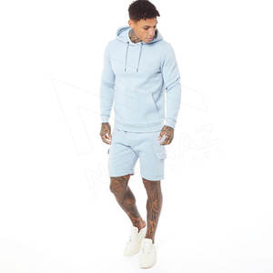 Nouvelle mode impression Logo français éponge survêtements unisexe 100% coton à capuche costumes impression personnalisée Shorts hommes à capuche ensemble - Product Image 1