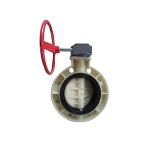 Válvula de Mariposa de Plástico PP con Caja de Engranajes de Tornillo Sin Fin, Alta Temperatura, 3 Años de Garantía para la Industria Química y Tratamiento de Aguas - Product Image 1