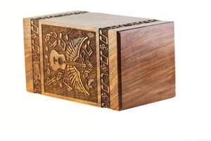 Handmade Wooden <b>Urn</b> for Human Ashes Full Size Guitar Wings Box for <b>Pets</b> Personalized Cremation for Ashes Handcrafted - Product Image 6