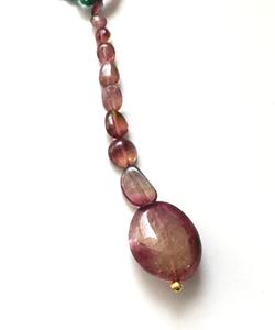 ลูกปัดทัวร์มาลีนสีชมพูธรรมชาติ ขัดเรียบ 1 เส้น สำหรับทำเครื่องประดับอัญมณี - Product Image 4