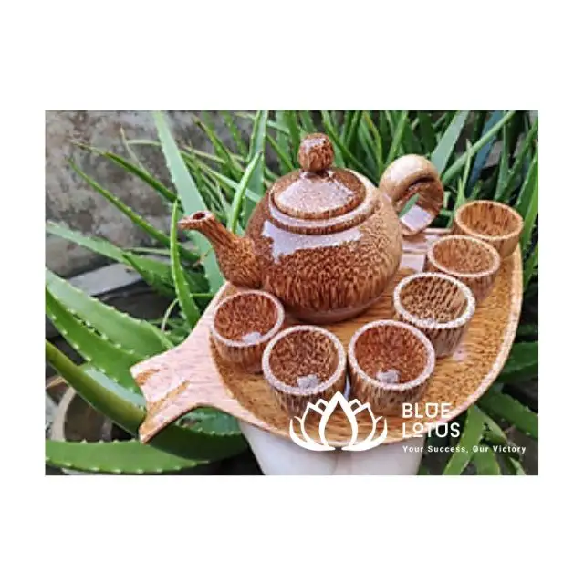 ENSEMBLE DE THÉIÈRE À LA NOIX DE COCO À PRIX CHAUD PRODUIT FABRIQUÉ AU VIET NAM 100% PRODUIT ÉCOLOGIQUE VENTE CHAUDE DE BLUE LOTUS FARM VIET NAM