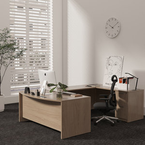 Modular U-Shaped Executive Desk with Engineered Wood Computer Workstation DESK-0089 - Product Image 1