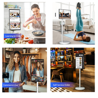 Smart TV rotación pantalla táctil portátil Android cámara móvil pantalla Tablet PC soporte ruedas televisión recargable