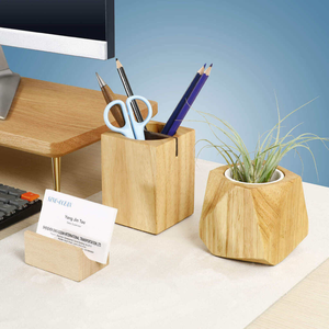 Boîte de rangement pour stylos et crayons en bois de bambou écologique, empilable et réglable, design moderne, haute qualité, livraison rapide, support pour - Product Image 2