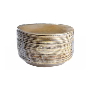 Assiettes biodégradables en feuille de palmier de forme ronde les plus vendues disponibles en plusieurs tailles pour la nourriture de mariage et la restauration événementielle - Product Image 5