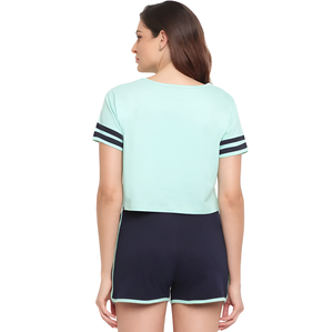 Le plus récent ensemble de shorts deux pièces de couleur unie pour dames fabriqué en vrac de haute qualité ensemble de shorts courts pour femmes - Product Image 6