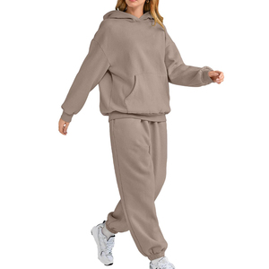 Survêtements d'hiver à capuche pour femmes de haute qualité, impression personnalisée, 100% coton respirant, vêtements de sport à manches longues - Product Image 3