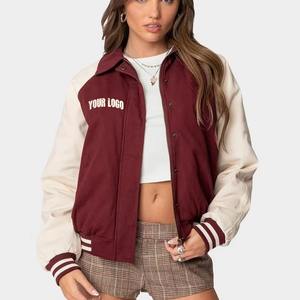 Chaqueta de Béisbol Bordada de Alta Calidad con Logotipo Personalizado al por Mayor a Bajo Precio, Chaquetas Universitarias para Mujer Más Vendidas - Product Image 5