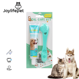 Set Sikat Gigi dan Pasta Gigi Anjing Peliharaan Ramah Lingkungan dari Plastik, Set Sikat Jari untuk Pembersihan Mulut - Product Image 1