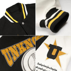 Chaqueta Varsity de Invierno para Hombre, de Alta Calidad, Bordado Personalizado al por Mayor, Chenilla, Tallas Regulares, Cuello Alto, Logotipo Frontal - Product Image 4