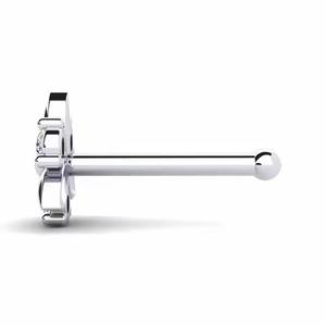 14kt White Gold Floral <b>Nose</b> <b>Stud</b> Screw Back <b>Nose</b> Pin Made With Certified Lab grown <b>Diamonds</b> Stylish Women Jewelry Collection - Product Image 3